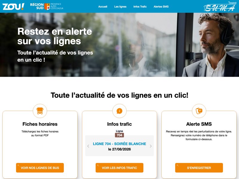 Page d’accueil du site suma-zou.fr des Autocars Suma